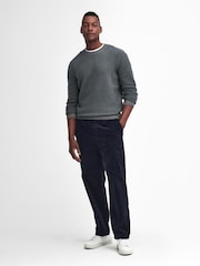 Barbour® Grey Aston Textured Crew Neck Jumper - Image 3 of 6
