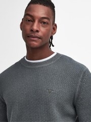 Barbour® Grey Aston Textured Crew Neck Jumper - Image 4 of 6