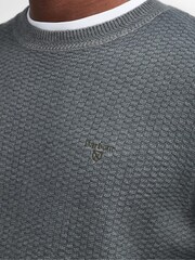 Barbour® Grey Aston Textured Crew Neck Jumper - Image 5 of 6