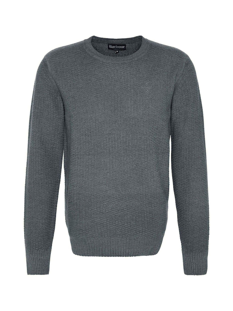 Barbour® Grey Aston Textured Crew Neck Jumper - Image 6 of 6