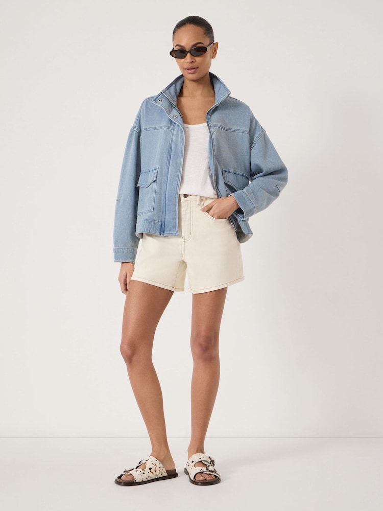 Hush Light Blue Authentic Robbie Supersoft Denim Jacket - Image 1 of 5 Hush Light Blue Authentic Robbie Supersoft Denim Jacket - Image 1 of 5