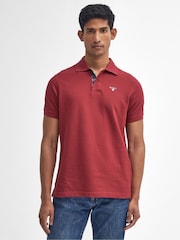 Barbour® Red 100% Cotton Classic Pique Polo Shirt - Image 1 of 8