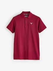 Barbour® Red 100% Cotton Classic Pique Polo Shirt - Image 6 of 8