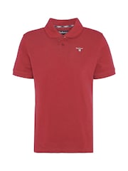 Barbour® Red 100% Cotton Classic Pique Polo Shirt - Image 7 of 8