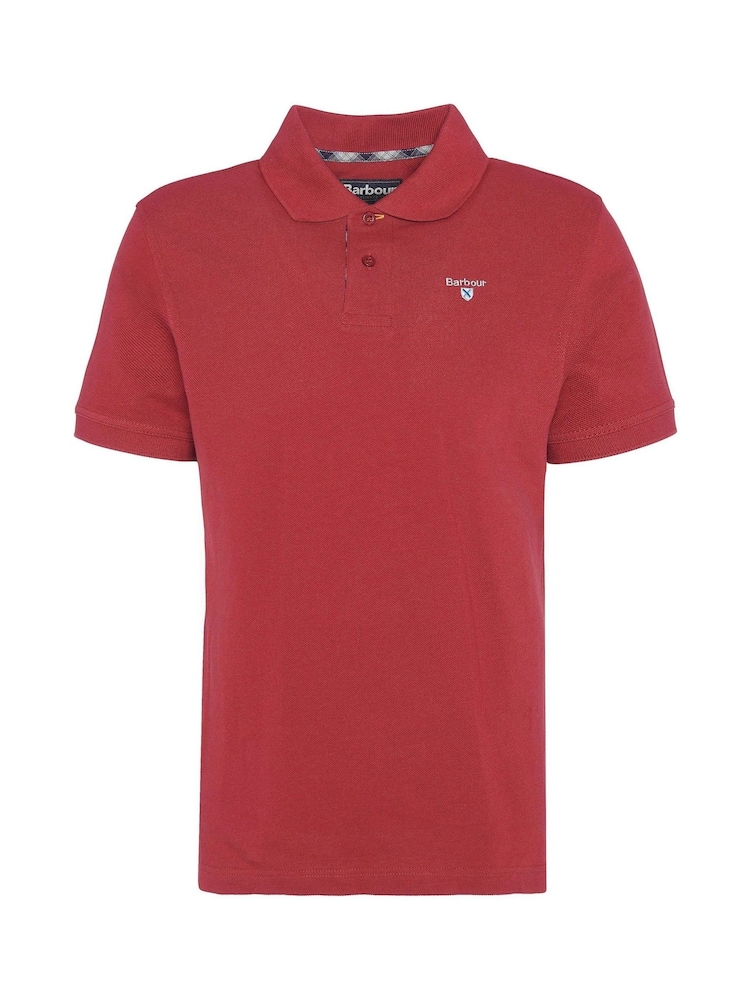 Barbour® Red 100% Cotton Classic Pique Polo Shirt - Image 7 of 8