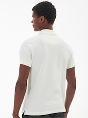 Barbour® Ecru White 100% Cotton Classic Pique Polo Shirt - Image 2 of 8