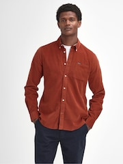 Barbour® Orange 100% Cotton Ramsey Micro Cord Shirt - Image 1 of 8