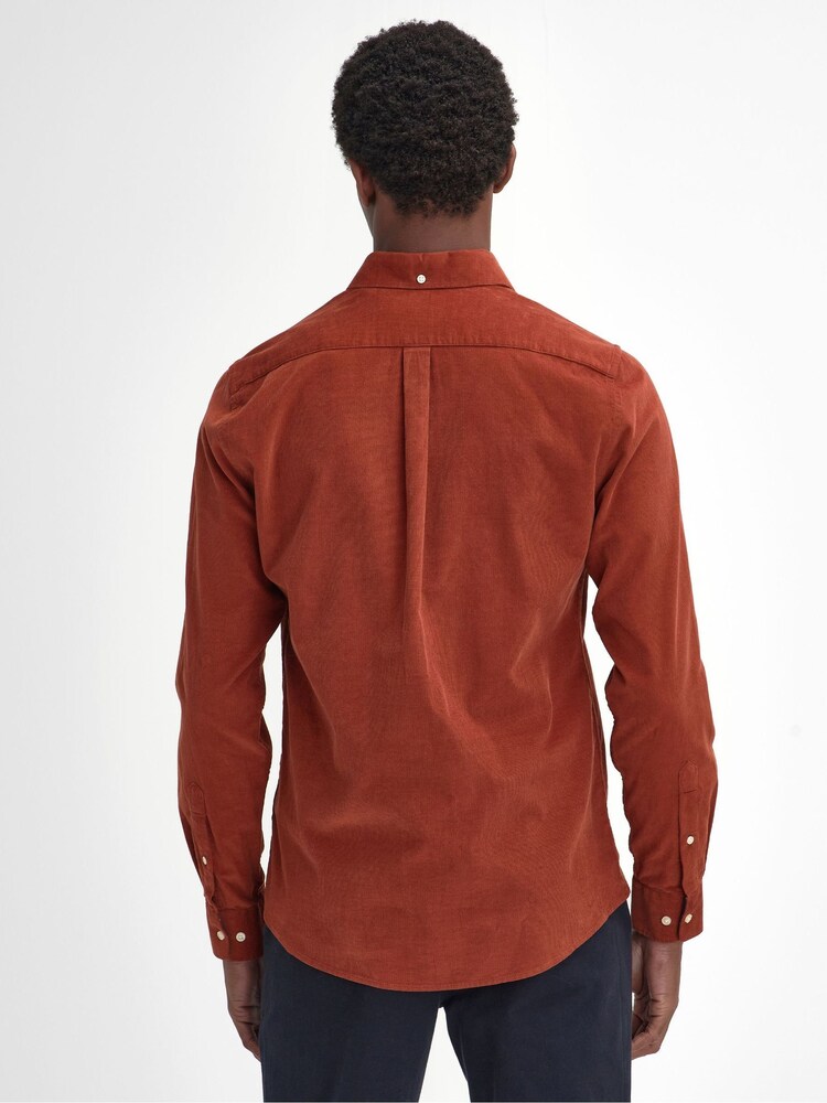 Barbour® Orange 100% Cotton Ramsey Micro Cord Shirt - Image 2 of 8