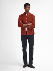 Barbour® Orange 100% Cotton Ramsey Micro Cord Shirt - Image 3 of 8