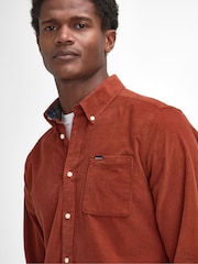 Barbour® Orange 100% Cotton Ramsey Micro Cord Shirt - Image 4 of 8