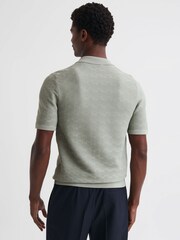Reiss Sage Lunar Textured Cuban Collar Button-Through Shirt - Image 5 of 5