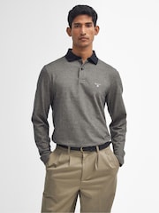 Barbour® Brown Walkford Long Sleeve Polo Shirt - Image 1 of 7