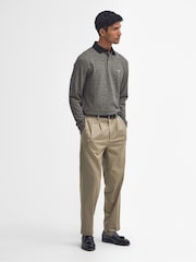 Barbour® Brown Walkford Long Sleeve Polo Shirt - Image 3 of 7