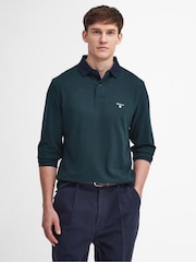 Barbour® Green Walkford Long Sleeve Polo Shirt - Image 1 of 6