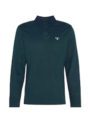 Barbour® Green Walkford Long Sleeve Polo Shirt - Image 6 of 6
