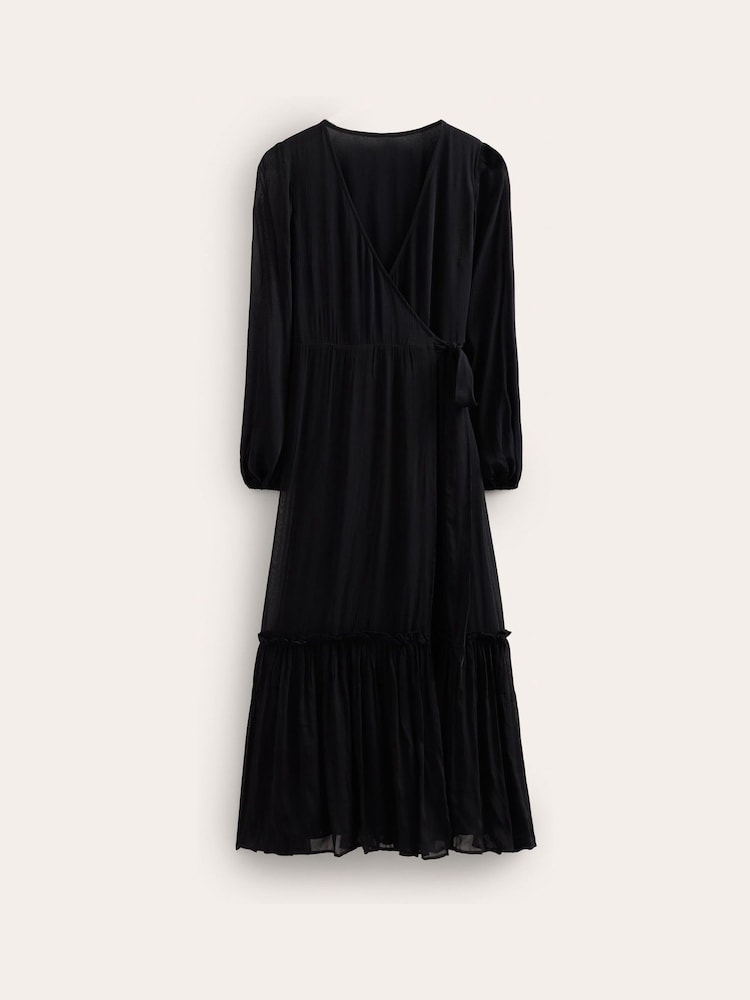 Boden Black Wrap Maxi Print Dress - Image 5 of 5 Boden Black Wrap Maxi Print Dress - Image 5 of 5