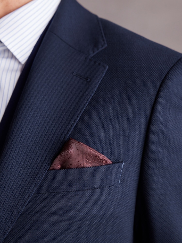 bleu vif - Veste de costume slim Signature Tollegno italienne en laine texturée - Image 5 of 11