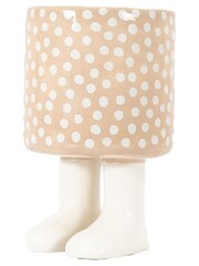 Gallery Home Cream Large Polka Dot Nevada Planter with Feet - Image 2 of 3