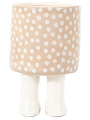 Gallery Home Cream Large Polka Dot Nevada Planter with Feet - Image 3 of 3