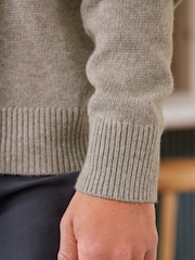 Light Grey Regular Wool Blend Knit Jumper - Image 6 of 9