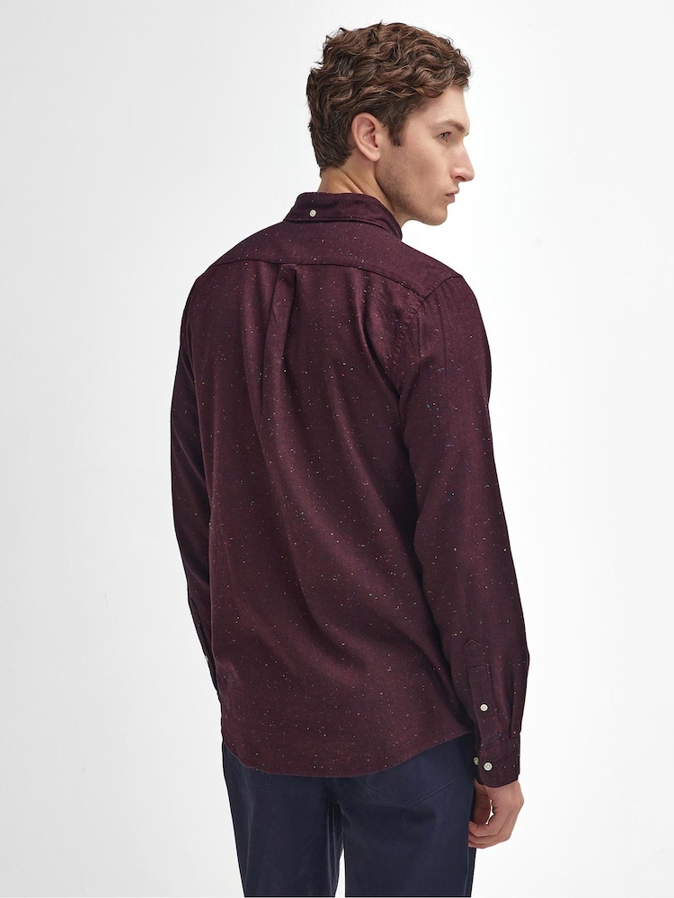 Barbour® Burgundy Red Tainsbury Fleck Twill Shirt - Image 2 of 7 Barbour® Burgundy Red Tainsbury Fleck Twill Shirt - Image 2 of 7