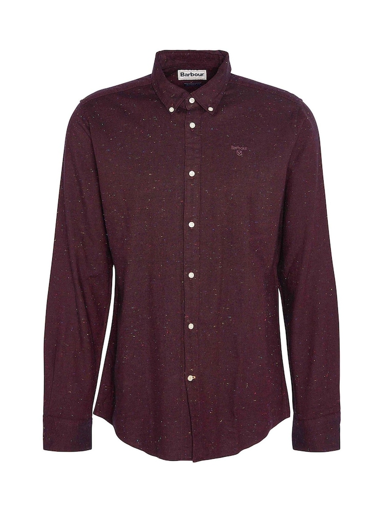 Barbour® Burgundy Red Tainsbury Fleck Twill Shirt - Image 7 of 7 Barbour® Burgundy Red Tainsbury Fleck Twill Shirt - Image 7 of 7