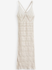 Cream Crochet Knit Midi Dress - Image 4 of 5