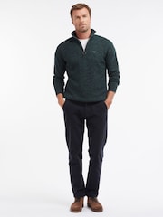 Barbour® Green Lambswool Quarter Zip Jumper - Image 2 of 7