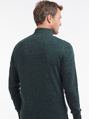 Barbour® Green Lambswool Quarter Zip Jumper - Image 3 of 7