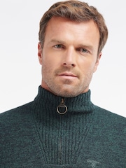 Barbour® Green Lambswool Quarter Zip Jumper - Image 4 of 7