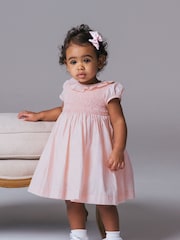 Trotters London Pink Willow Rose Hand Smocked Dress - Image 1 of 5