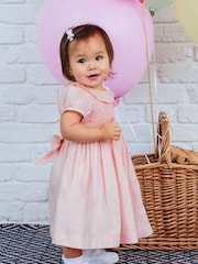 Trotters London Pink Willow Rose Hand Smocked Dress - Image 2 of 5