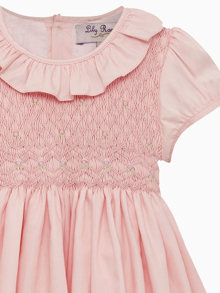 Trotters London Pink Willow Rose Hand Smocked Dress - Image 5 of 5