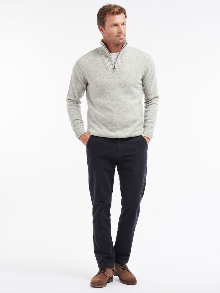 Hellgrau - Barbour® Pullover aus Lammwolle mit kurzem Reißverschluss - Bild 2 von 6