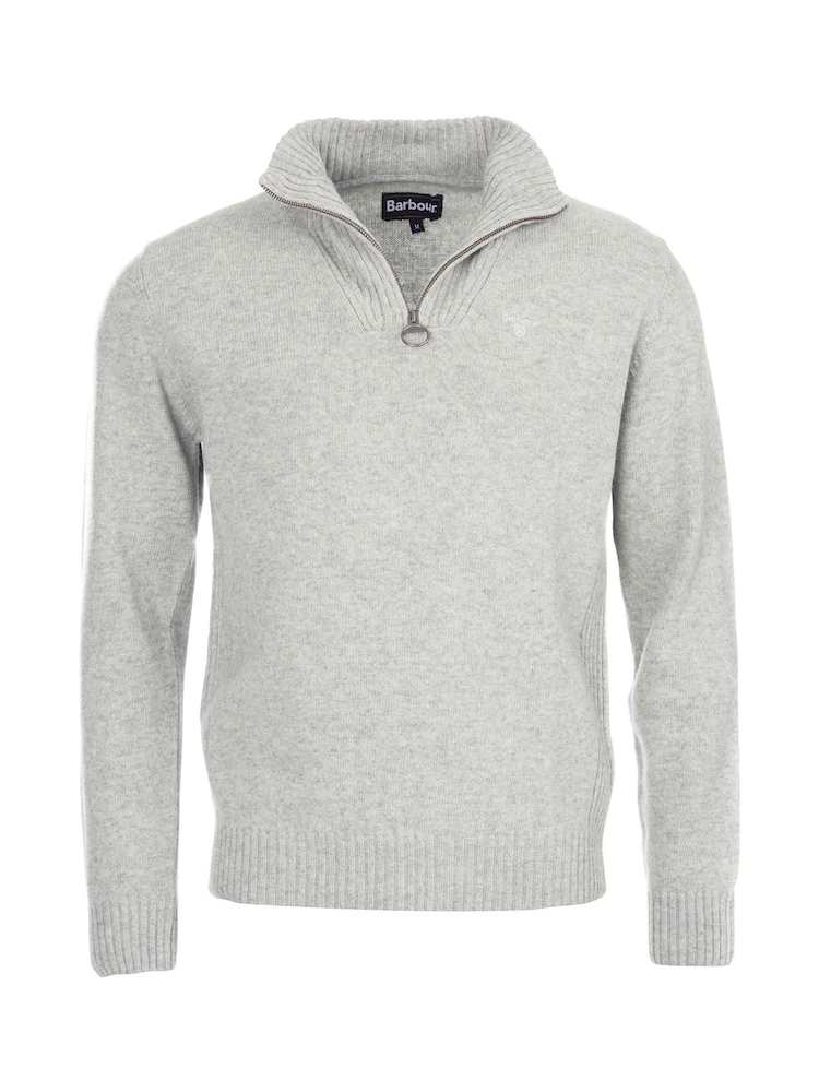 Hellgrau - Barbour® Pullover aus Lammwolle mit kurzem Reißverschluss - Bild 6 von 6