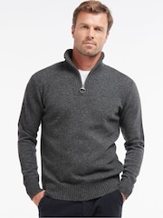 Barbour® Charcoal Grey Lambswool Quarter Zip Jumper - Image 1 of 7