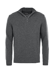 Barbour® Charcoal Grey Lambswool Quarter Zip Jumper - Image 5 of 7