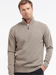 Barbour® Stone Lambswool Quarter Zip Jumper - Image 1 of 7