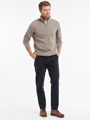 Barbour® Stone Lambswool Quarter Zip Jumper - Image 2 of 7