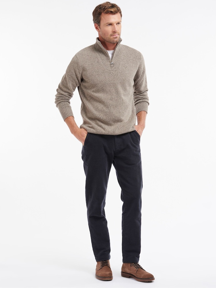 Barbour® Stone Lambswool Quarter Zip Jumper - Image 2 of 7