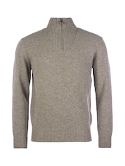 Barbour® Stone Lambswool Quarter Zip Jumper - Image 5 of 7