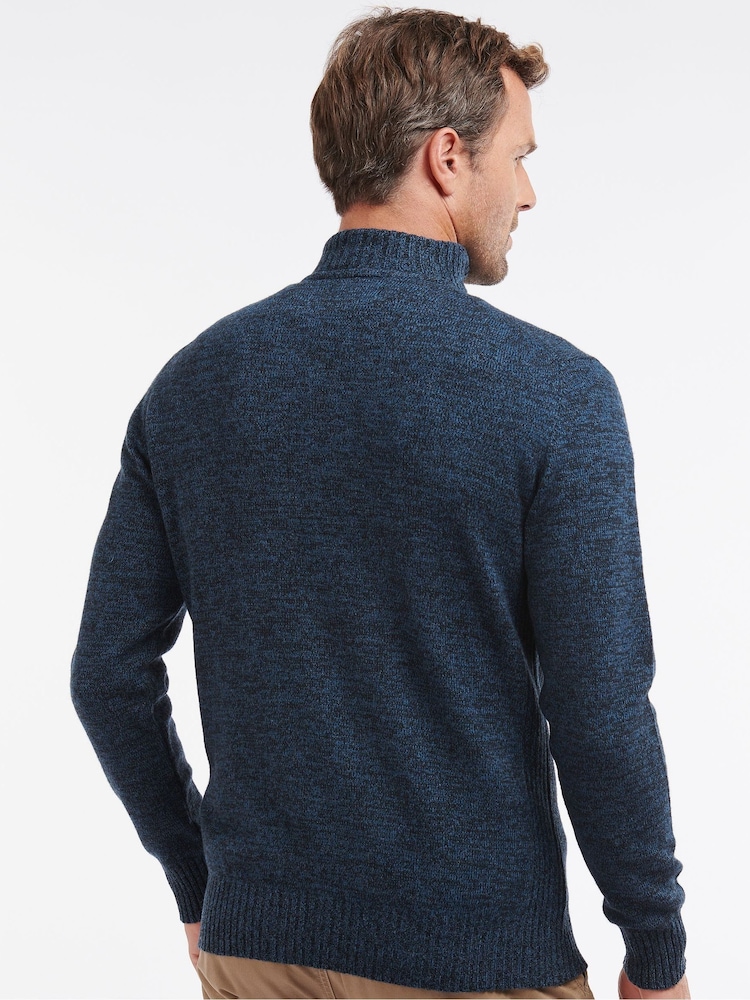 Barbour® Blue Lambswool Quarter Zip Jumper - Image 2 of 5