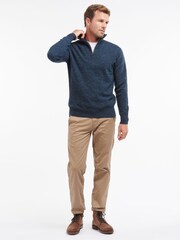 Barbour® Blue Lambswool Quarter Zip Jumper - Image 3 of 5