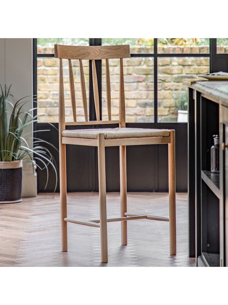 Gallery Home Natural Leroy Bar Stool Set of 2 - Image 1 of 3