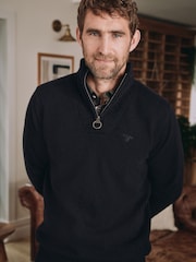 Barbour® Navy Blue Lambswool Quarter Zip Jumper - Image 2 of 9