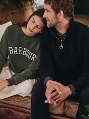 Barbour® Navy Blue Lambswool Quarter Zip Jumper - Image 3 of 9