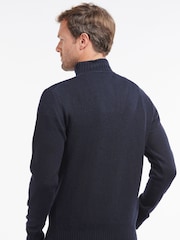 Barbour® Navy Blue Lambswool Quarter Zip Jumper - Image 6 of 9