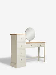 Chalk White Hampton Painted Oak Collection Luxe Side Pedestal Console Dressing Table - Image 6 of 9