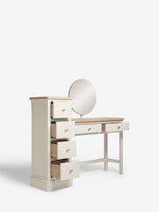 Chalk White Hampton Painted Oak Collection Luxe Side Pedestal Console Dressing Table - Image 7 of 9