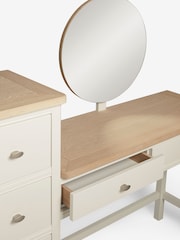 Chalk White Hampton Painted Oak Collection Luxe Side Pedestal Console Dressing Table - Image 9 of 9